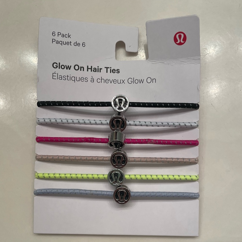 Lululemon Glow On Hair Ties 6 pack
